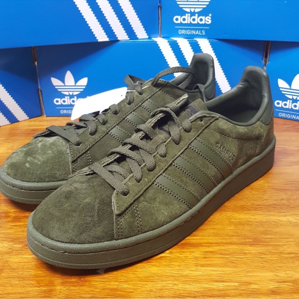 Adidas Originals Campus in Dark Cargo Green US Men’s Size 10.5
